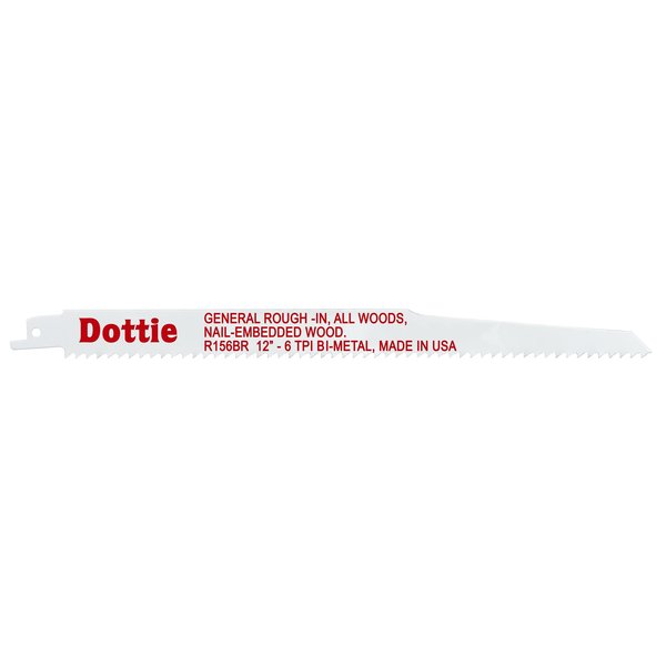 L.H. Dottie 12" L x General Rough-In, All Woods, & Nail-Embedded Wood Cutting Reciprocating Saw Blade R156BR